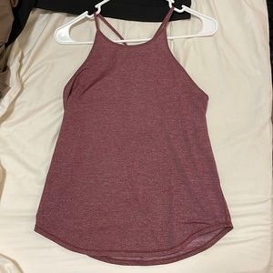 Lululemon high neck dark red silverescent tank top